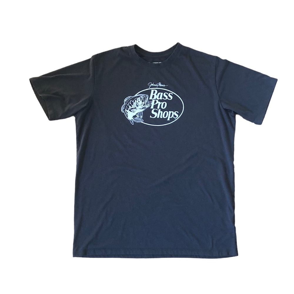 Bass Pro Shops Johnny Morris Black T-Shirt Sz L